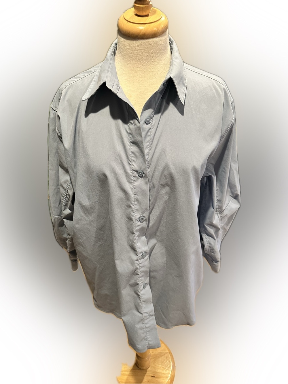 Athleta  Light Blue Casual Button-Down Blouse with Pocket